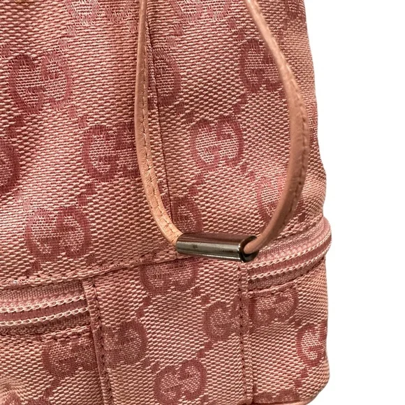 Genuine vintage GUCCI pink mini drawstring bag purse pouch signature logo
